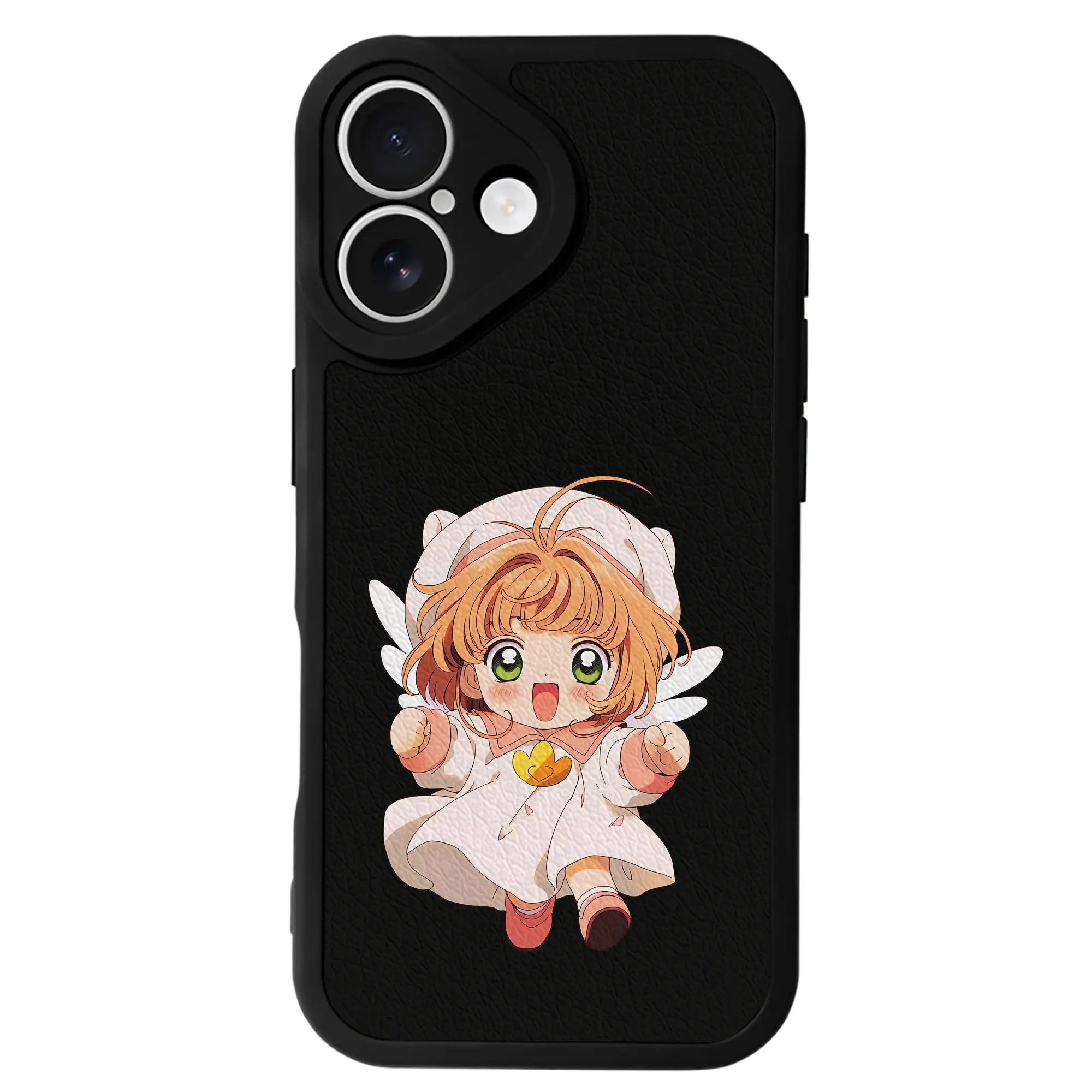 カードキャプターさくら グッズ,木之本桜 - IPhone 16シリーズ対応 ・ シリコンスマホケース ・ レザー調 ・ 高精度フィット ・ 耐衝撃 ・ ワイヤレス充電対応 ・ 精密カット